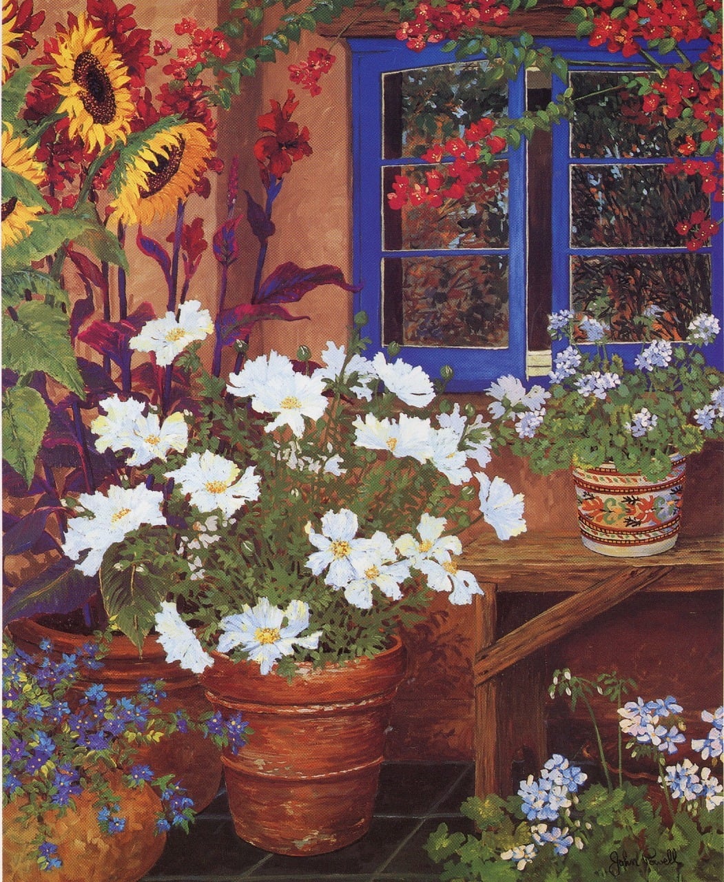ジョン・ポーウェルの絵画作品　タイトルは、ブルー・ウィンドウ | Blue Window